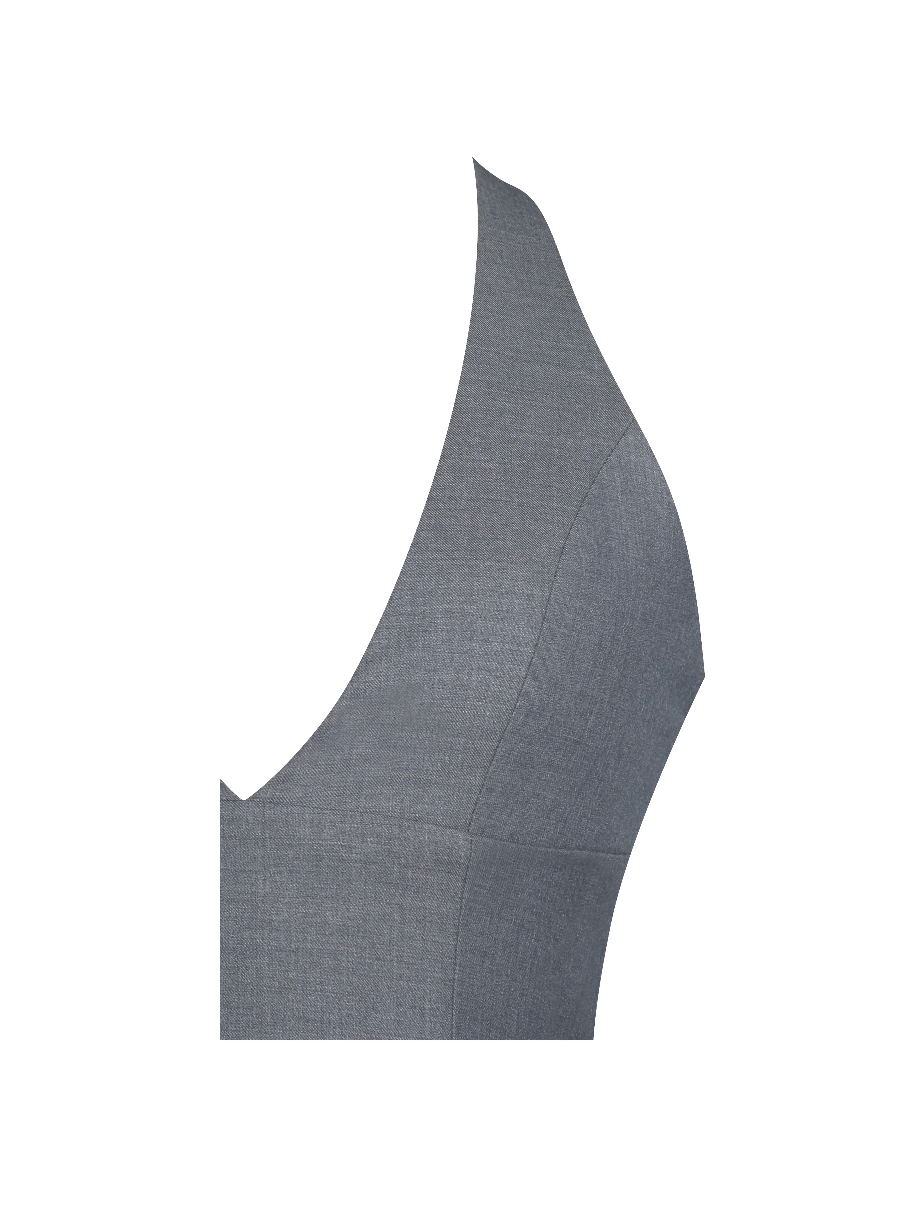 Daisy Grey Drop Waist Fur Trim Halter Mini Dress - Image 13