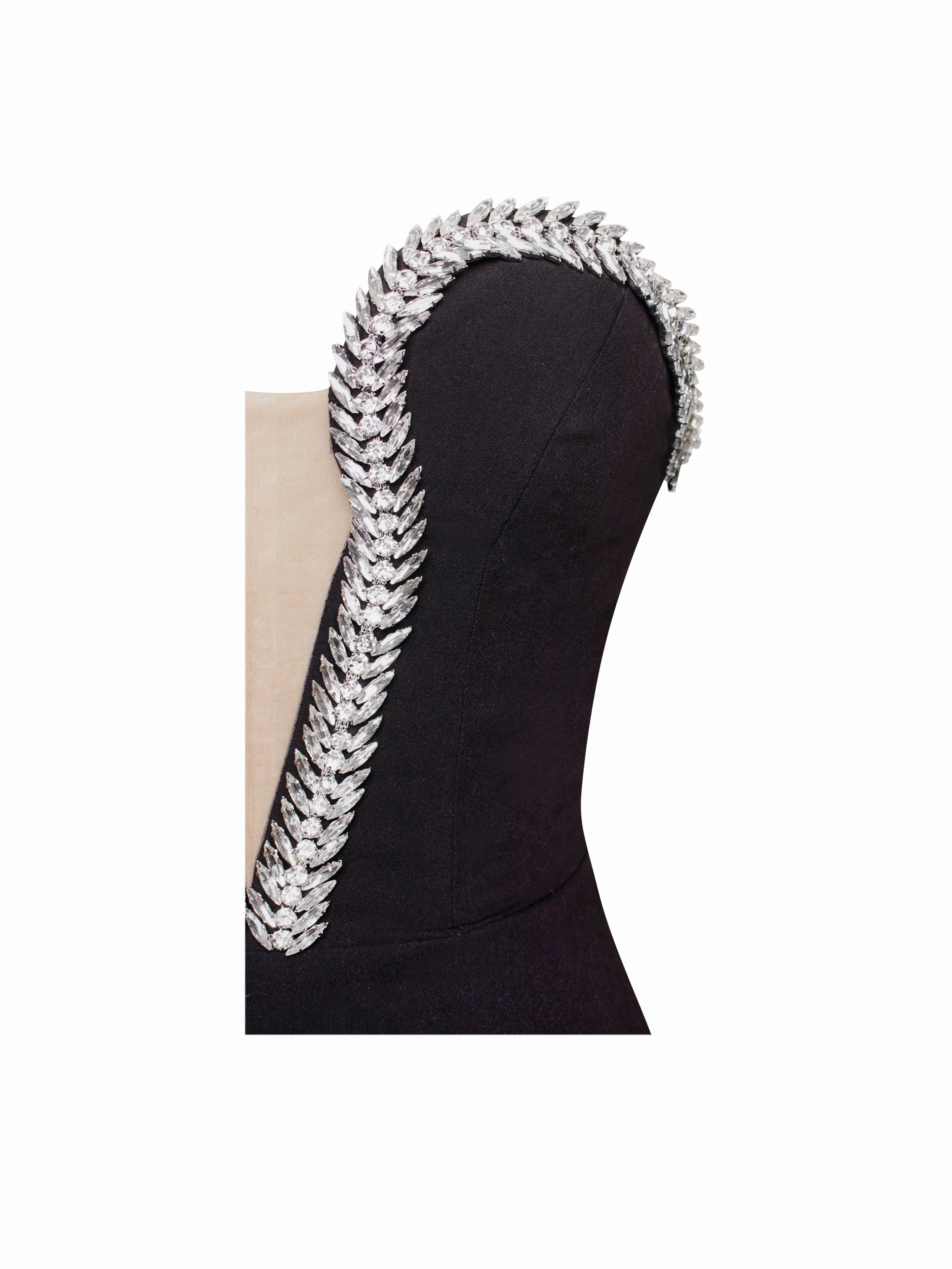 Ivanna Black Crystal Embellished Maxi Dress - Image 15