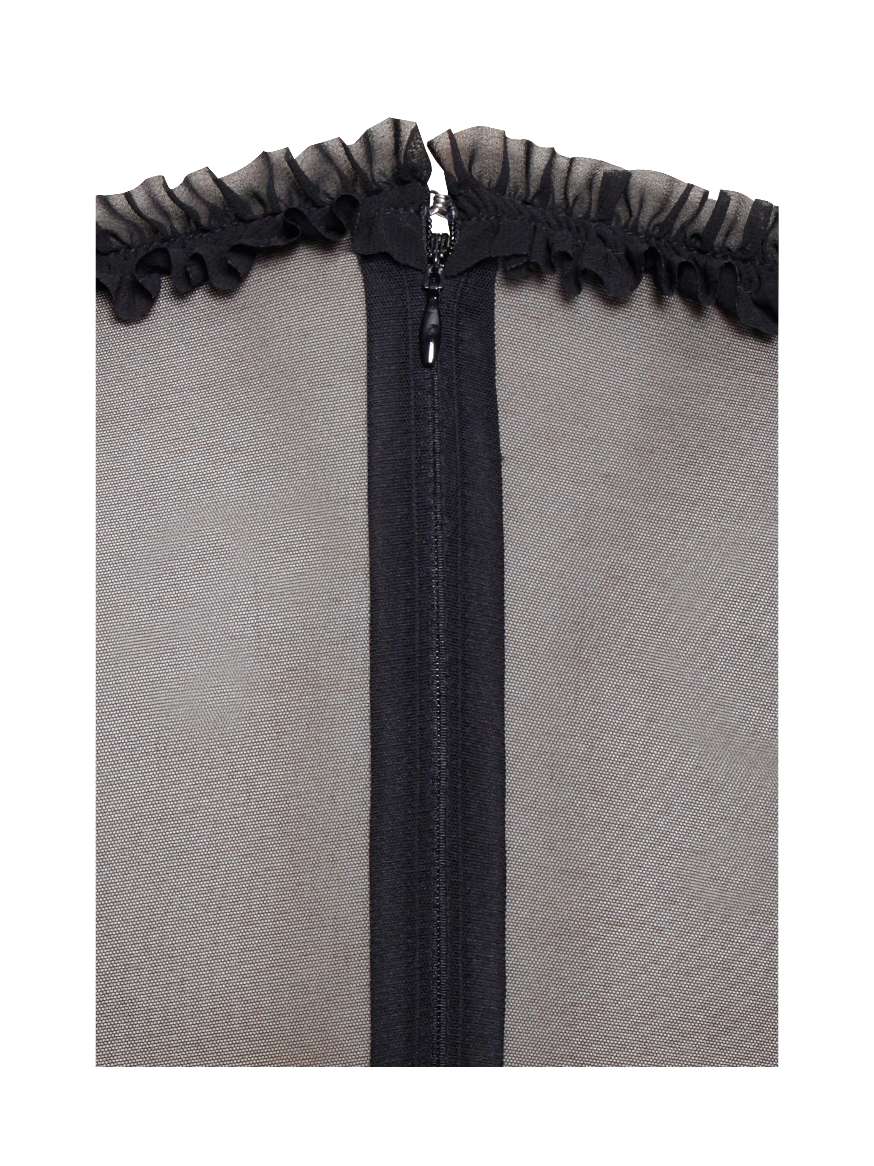 Maeve Black Velvet and Mesh Long Sleeve Maxi Dress - Image 12