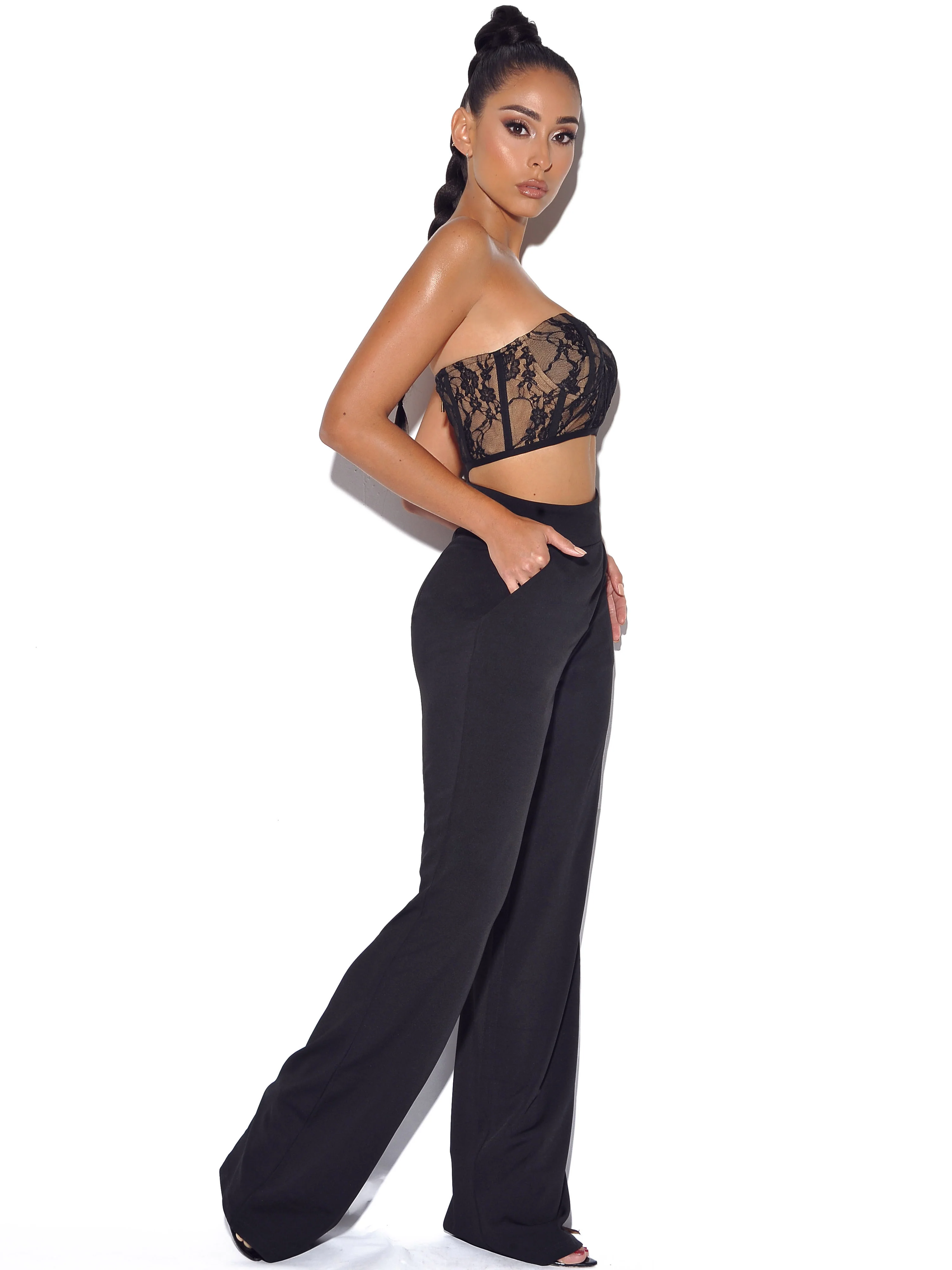New Romantics Black Lace Corset Top - Image 12