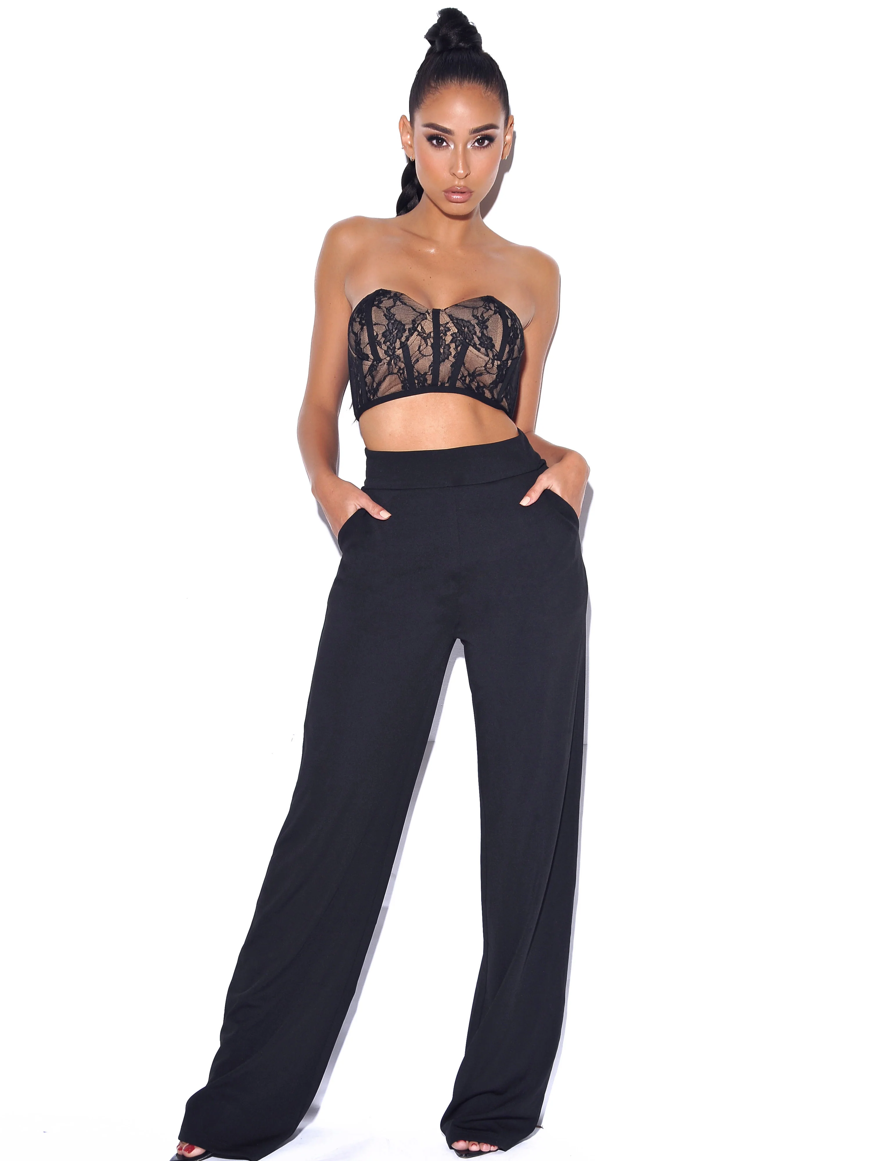 New Romantics Black Lace Corset Top - Image 14