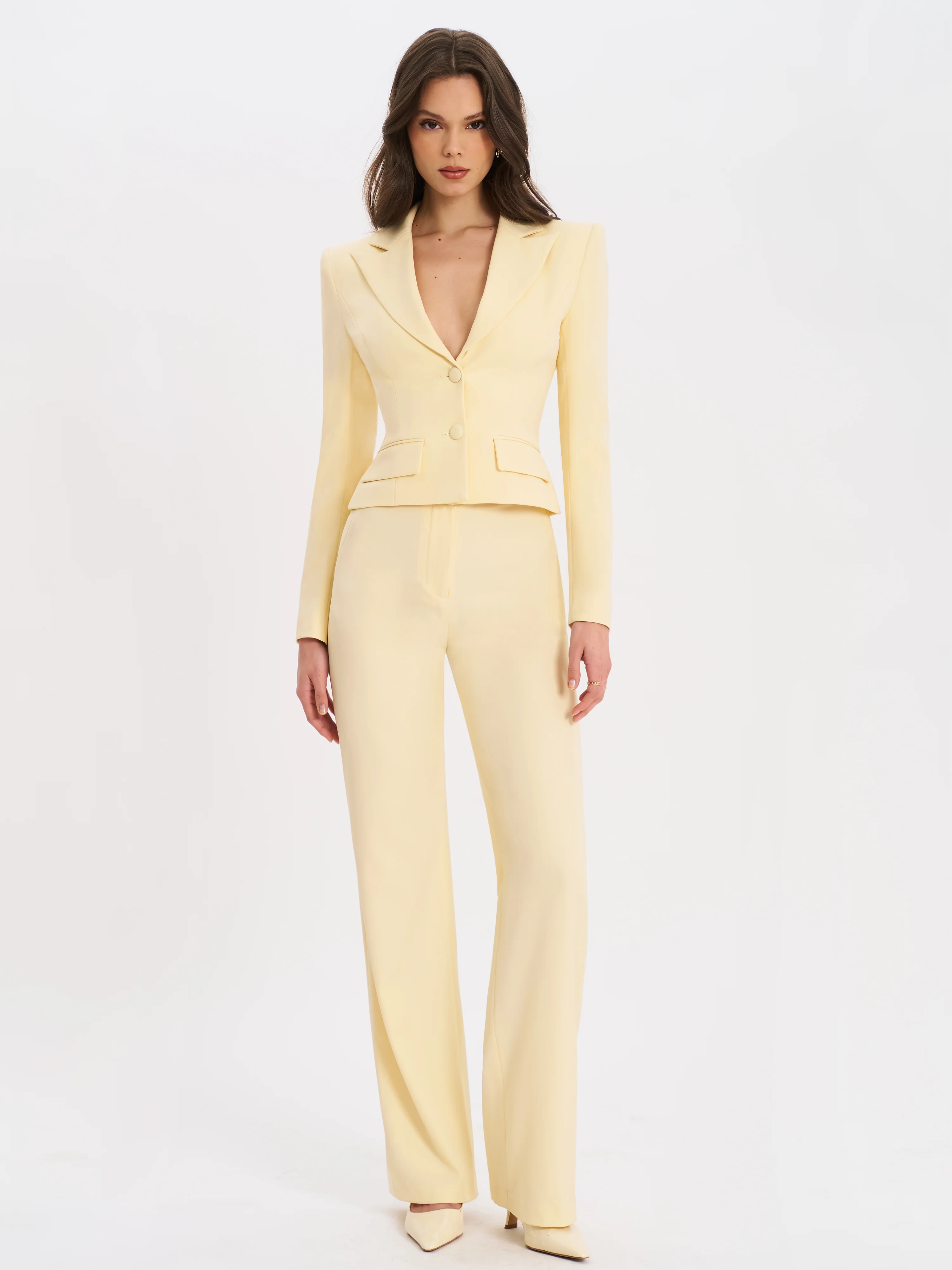 Quinne Butter Yellow Slim-fit Blazer - Image 3