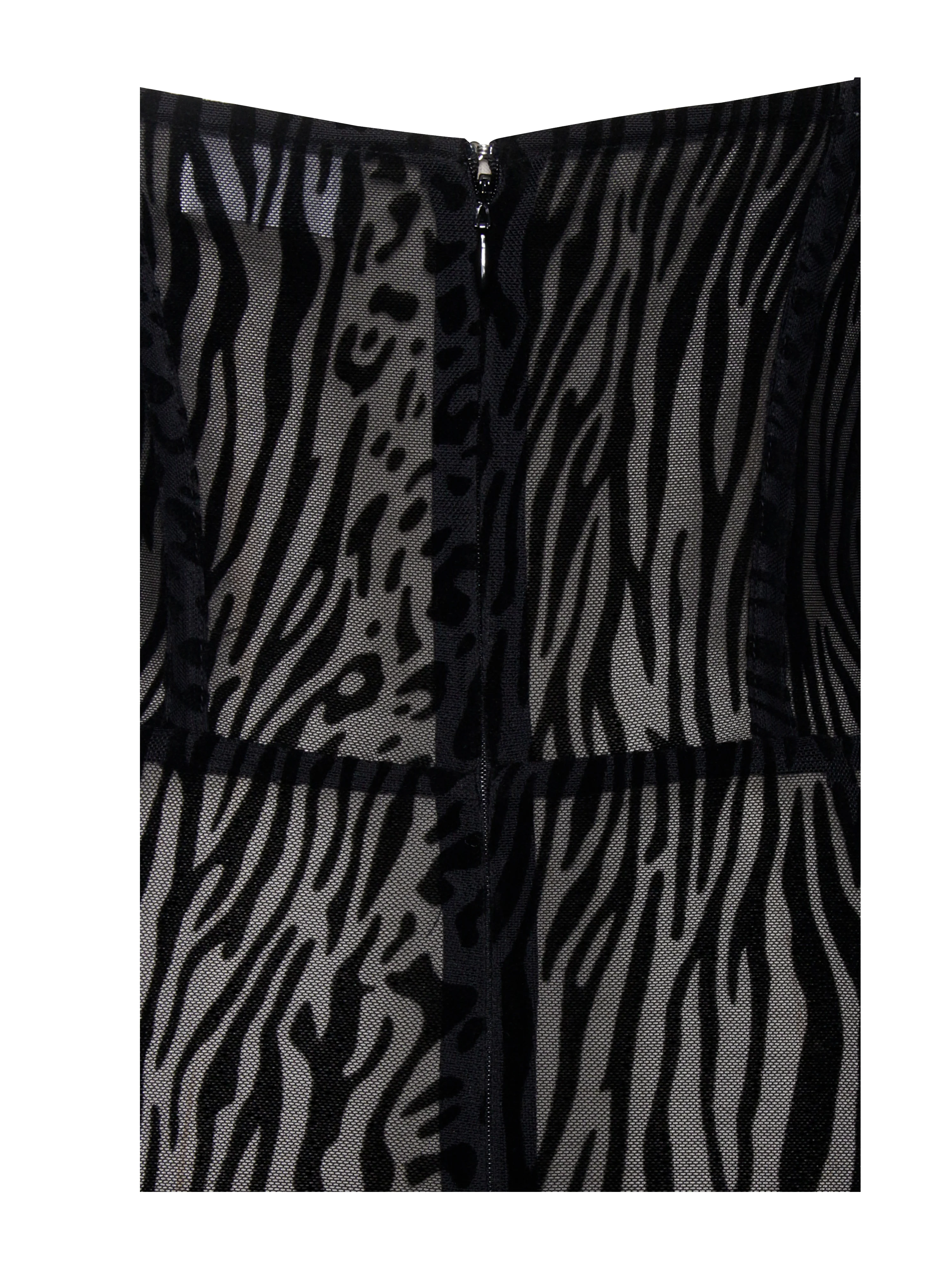 Ulani Black Burnout Velvet Detail Mesh Maxi Dress - Image 15