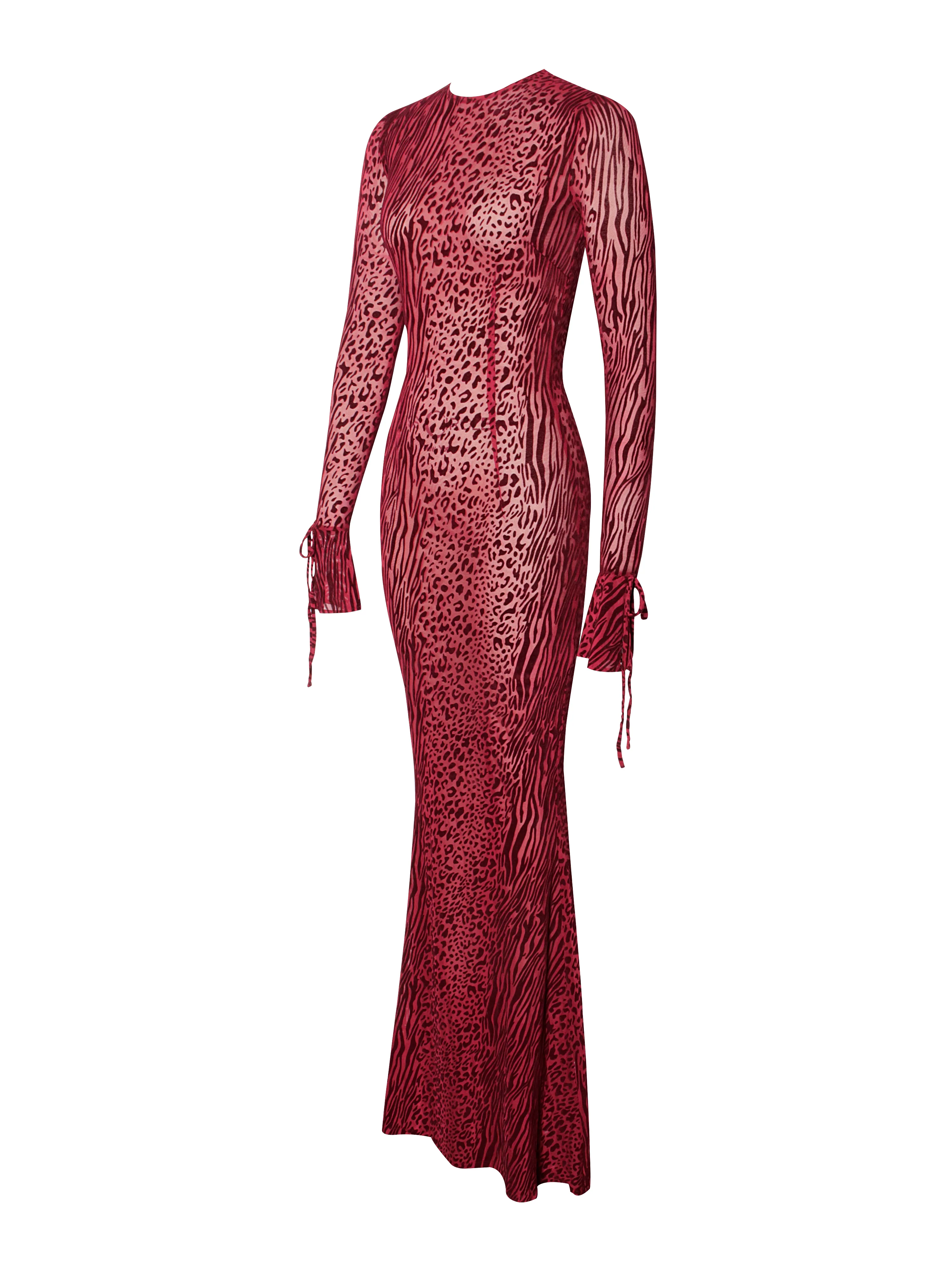 Waylynn Burnout Velvet Detail Mesh Backless Maxi Dress - Image 17